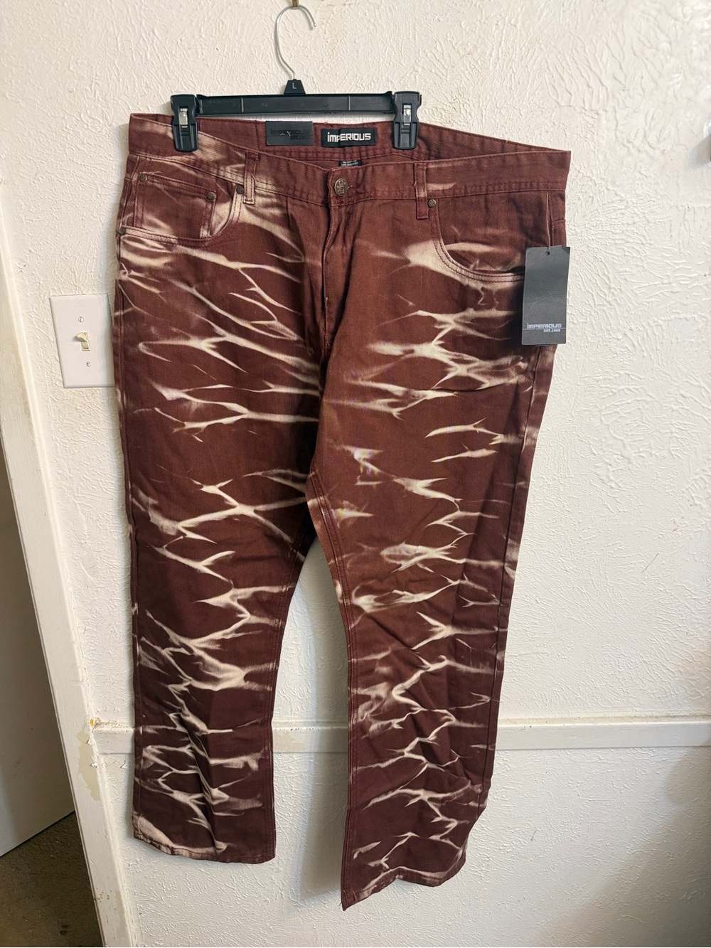 NWT Imperious Red and White Tie Dye Jeans